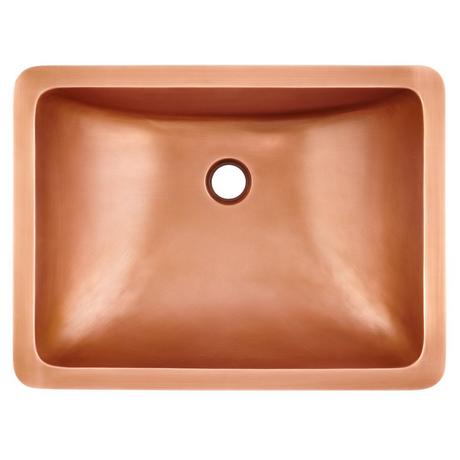 Undermount Rectangular Copper Sink - Smooth - Antique Copper Patina