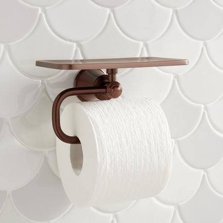 Cooper Toilet Paper Holder with Shelf