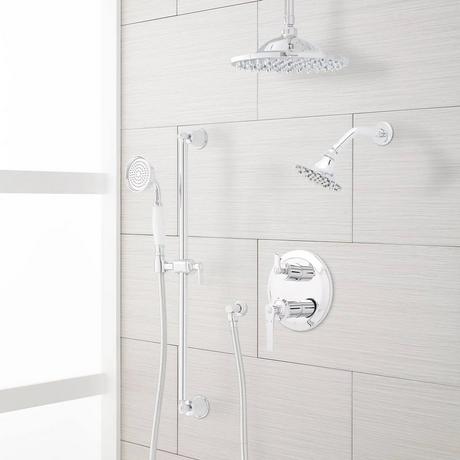Cooper Pressure Balance Shower System with Rainfall Shower, Wall Shower and Hand Shower