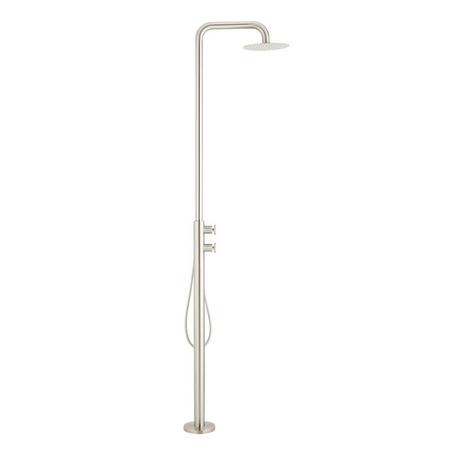 Tinsley Freestanding Outdoor Shower Panel With Hand Shower - Stainless Steel