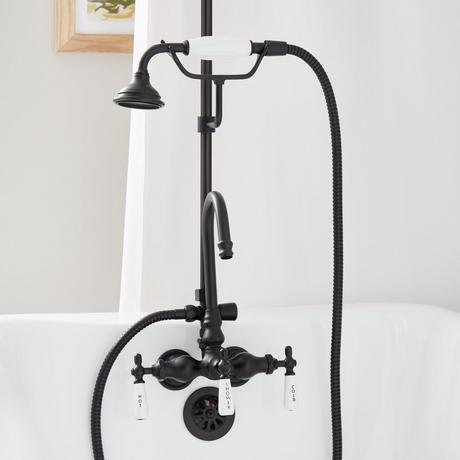 Gooseneck Shower Conversion Kit with Hand Shower - 60" x 30" Oval Shower Ring