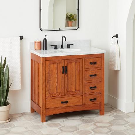 36" Maybeck Vanity With Undermount Sink - Tinted Oak