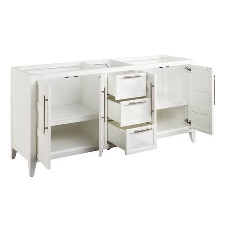 72" Holmesdale Vanity with Rectangular Undermount Sinks - Bright White