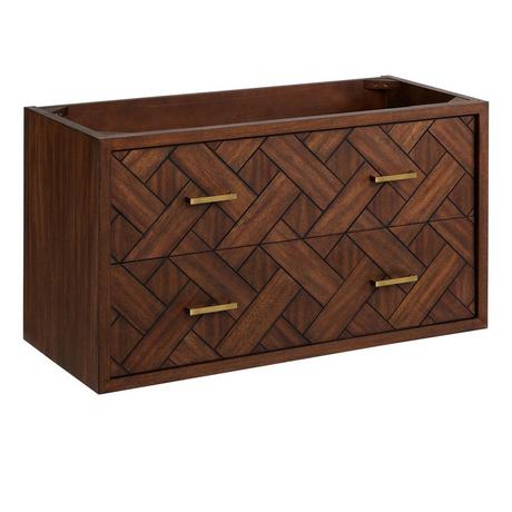 36" Patzi Wall-Mount Vanity with Rectangular Undermount Sink - Chocolate Bark Brown