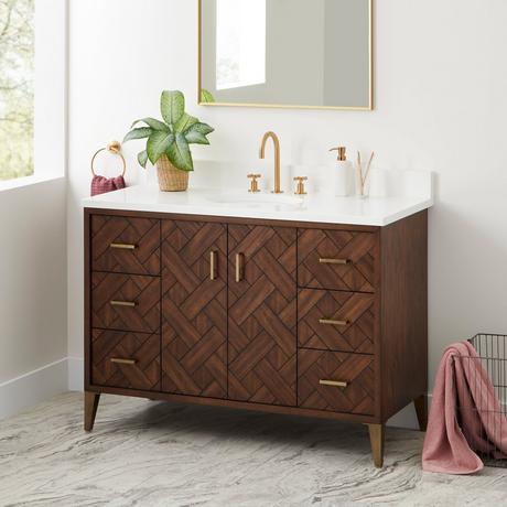 48" Patzi Vanity with Undermount Sink - Chocolate Bark Brown